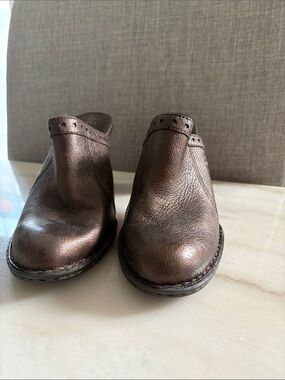 Born Metallic Bronze Leather Slip-On Clogs